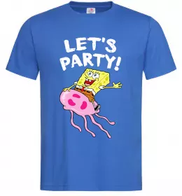 Мужская футболка Sponge Bob lets party Ярко-синий фото