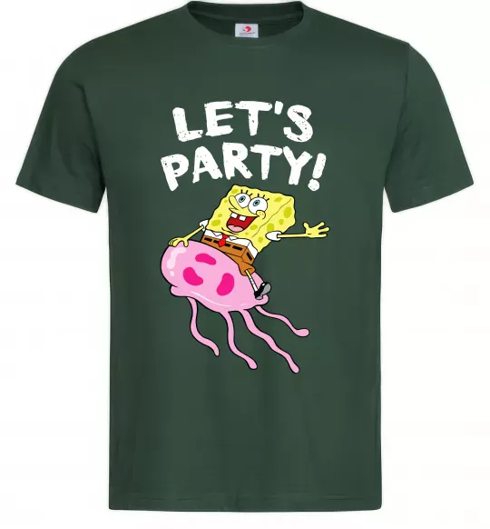Мужская футболка Sponge Bob lets party Темно-зеленый фото