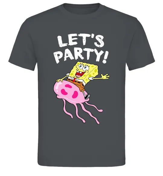 Мужская футболка Sponge Bob lets party Графит фото