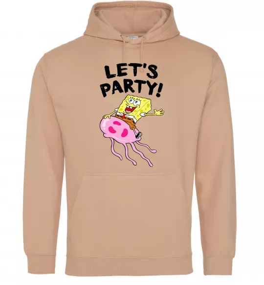 Мужская толстовка (худи) Sponge Bob lets party Песочный фото