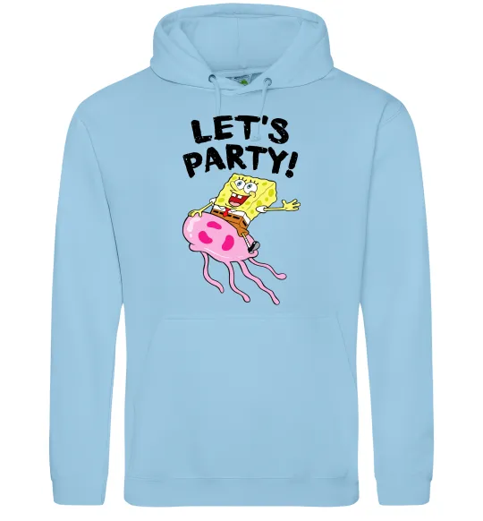 Жіноча толстовка (худі) Sponge Bob lets party Блакитний фото
