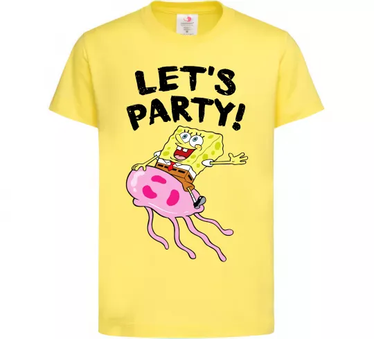 Дитяча футболка Sponge Bob lets party Лимонний фото