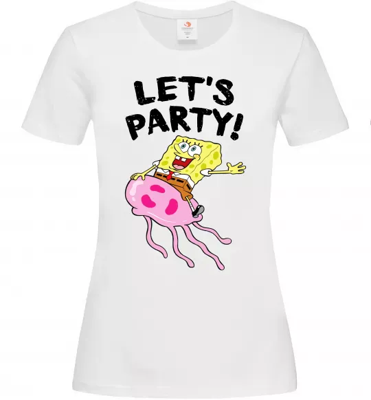 Женская футболка Sponge Bob lets party Белый фото