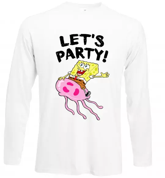 Лонгслив Sponge Bob lets party Белый фото