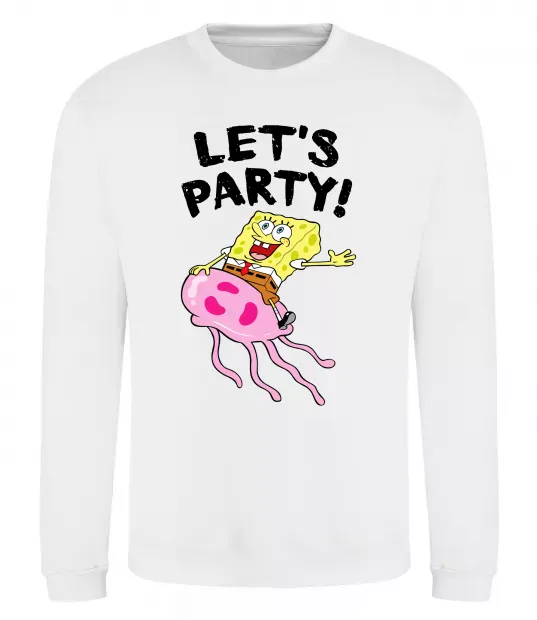 Світшот Sponge Bob lets party Білий фото