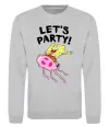 Світшот Sponge Bob lets party Сірий меланж фото