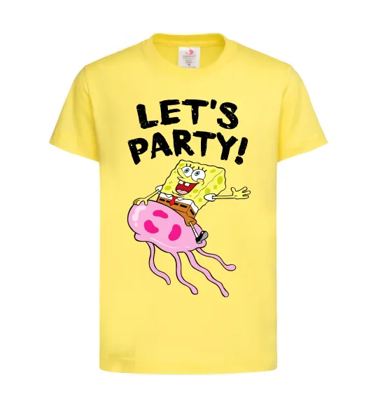 Детская футболка Sponge Bob lets party Лимонный фото