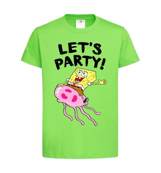 Детская футболка Sponge Bob lets party Лаймовый фото