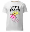 Мужская премиум футболка Sponge Bob lets party Белый фото