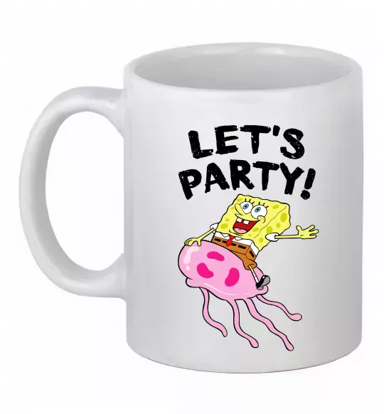 Чашка керамическая Sponge Bob lets party Белый фото