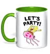 Чашка з кольоровою ручкою Sponge Bob lets party Зелений фото