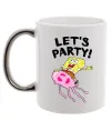 Чашка з кольоровою ручкою Sponge Bob lets party Срібло фото