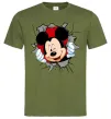 Чоловіча футболка Mickey підморгує Оливковий фото