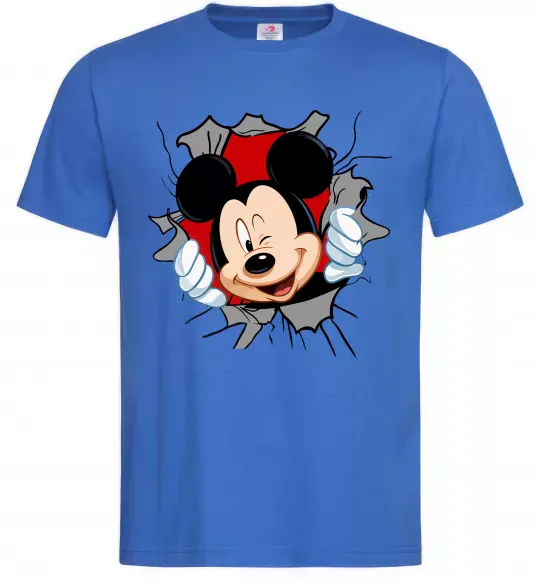 Чоловіча футболка Mickey підморгує Яскраво-синій фото