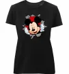 Жіноча преміум футболка Mickey підморгує Чорний фото