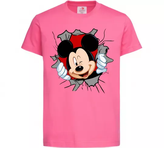 Детская футболка Mickey підморгує Ярко-розовый фото