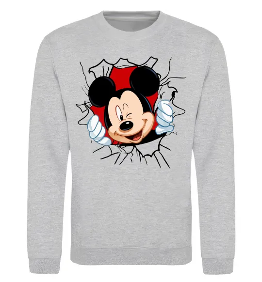 Свитшот Mickey підморгує Серый меланж фото