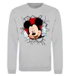 Свитшот Mickey підморгує Серый меланж фото