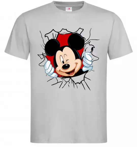 Чоловіча футболка Mickey підморгує Сірий фото