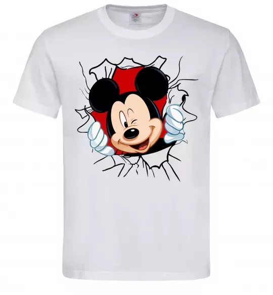 Чоловіча футболка Mickey підморгує Білий фото
