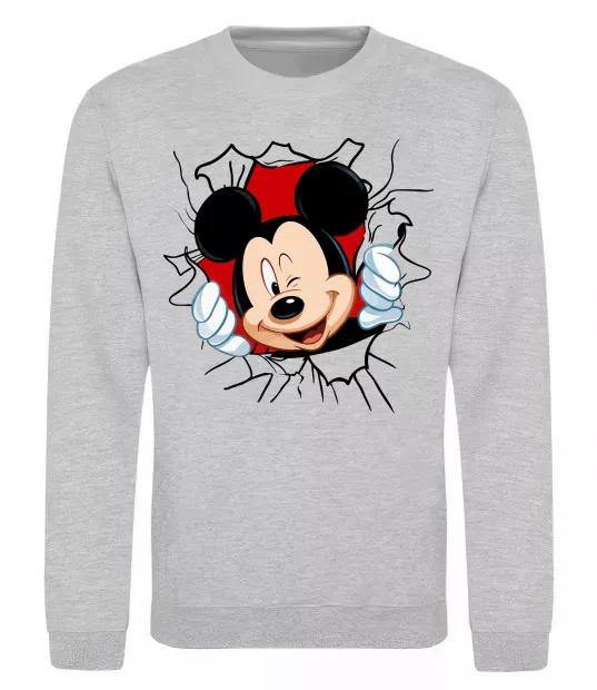 Світшот Mickey підморгує Сірий меланж фото