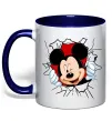 Чашка з кольоровою ручкою Mickey підморгує Глибокий темно-синій фото