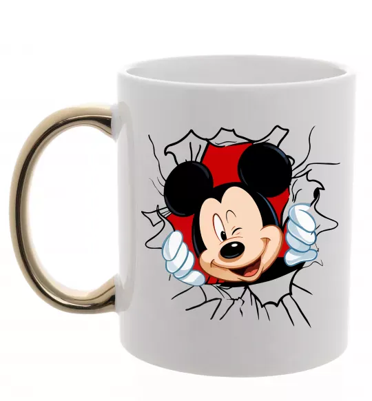 Чашка з кольоровою ручкою Mickey підморгує Золото фото