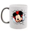 Чашка з кольоровою ручкою Mickey підморгує Срібло фото