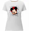 Жіноча преміум футболка Mickey підморгує Білий фото