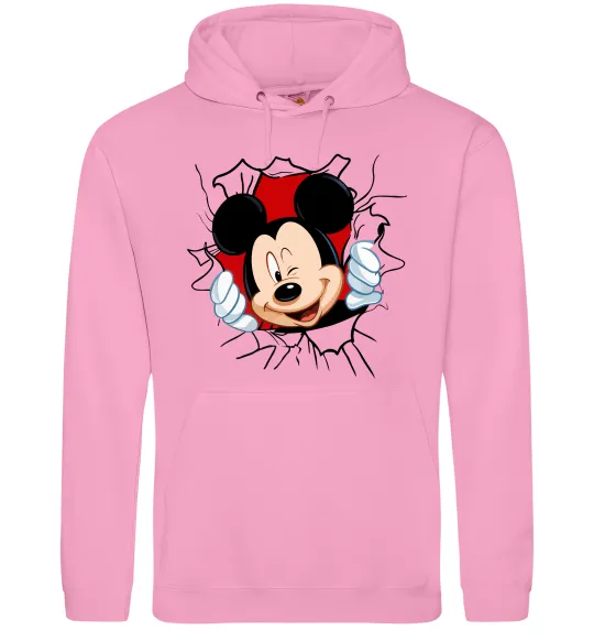 Мужская толстовка (худи) Mickey підморгує Розовый фото