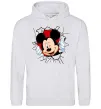 Мужская толстовка (худи) Mickey підморгує Серый меланж фото