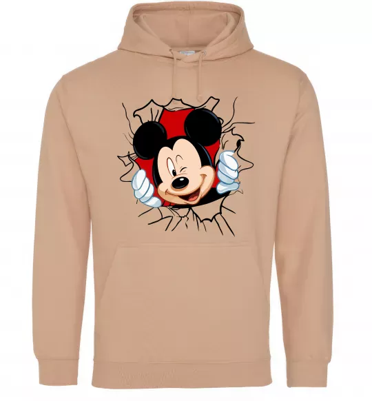 Женская толстовка (худи) Mickey підморгує Песочный фото