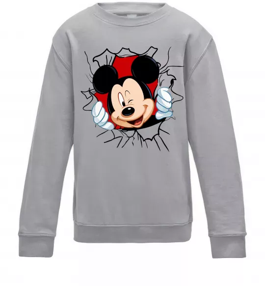 Детский Свитшот Mickey підморгує Серый меланж фото