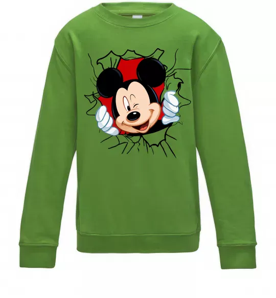 Детский Свитшот Mickey підморгує Лаймовый фото