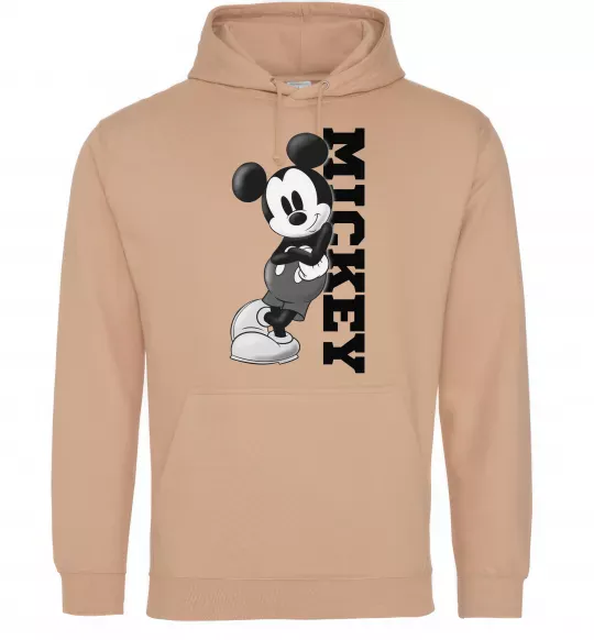 Мужская толстовка (худи) Чорно-білий Міккі Песочный фото