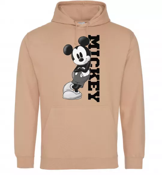 Женская толстовка (худи) Чорно-білий Міккі Песочный фото