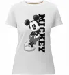 Женская премиум футболка Чорно-білий Міккі Белый фото