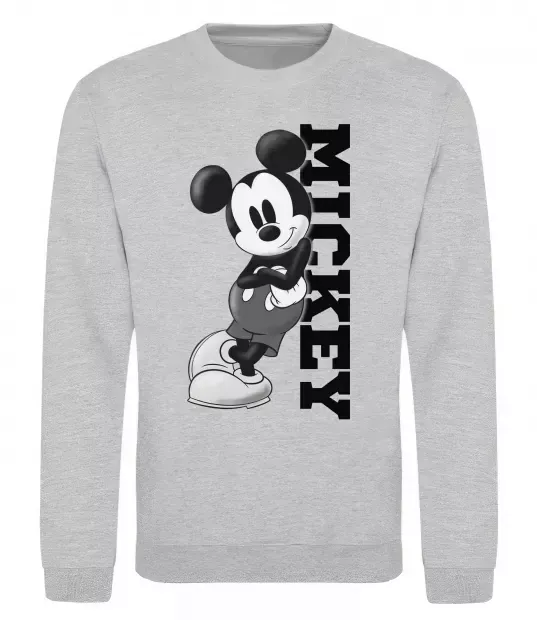 Свитшот Чорно-білий Міккі Серый меланж фото