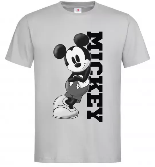 Мужская футболка Чорно-білий Міккі Серый фото