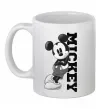 Чашка керамічна Чорно-білий Міккі Білий фото