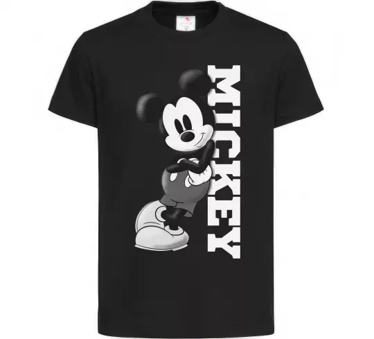 Детская футболка Чорно-білий Міккі Черный фото