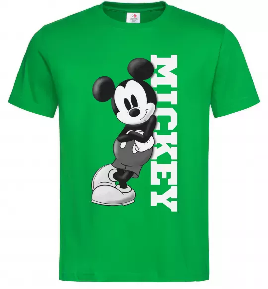 Мужская футболка Чорно-білий Міккі Зеленый фото