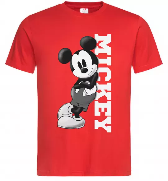 Мужская футболка Чорно-білий Міккі Красный фото
