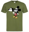 Чоловіча футболка Mickey Mouse crazy Оливковий фото