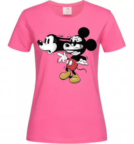 Жіноча футболка Mickey Mouse crazy Яскраво-рожевий фото