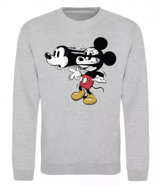 Світшот Mickey Mouse crazy Сірий меланж фото