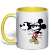 Чашка з кольоровою ручкою Mickey Mouse crazy Сонячно жовтий фото
