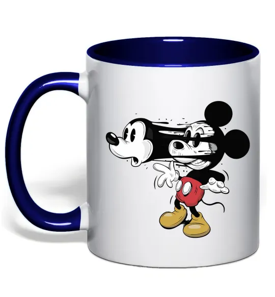 Чашка з кольоровою ручкою Mickey Mouse crazy Глибокий темно-синій фото