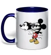 Чашка з кольоровою ручкою Mickey Mouse crazy Глибокий темно-синій фото