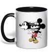 Чашка з кольоровою ручкою Mickey Mouse crazy Чорний фото